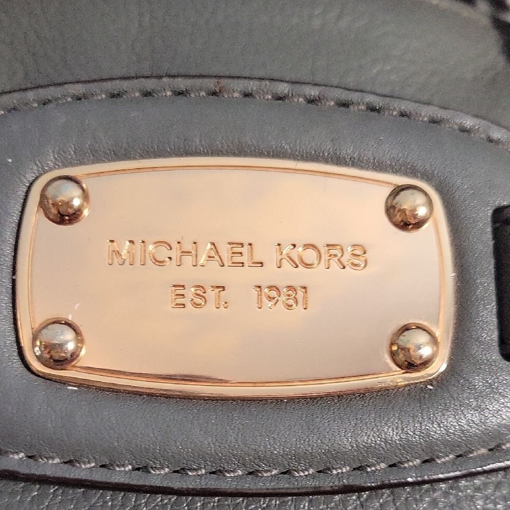 Michael Kors Gray Satchel with Gold Accents - Picture 2 of 13